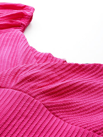 Freehand Women Fitted Textured Midi Dress