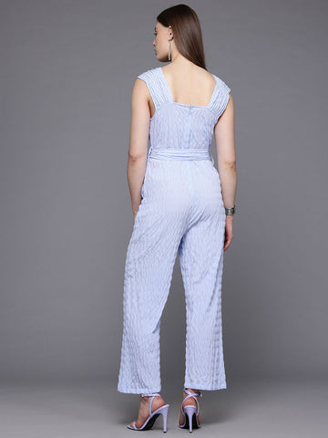 Freehand Women Regular Fit Textured Ruched Jumpsuit