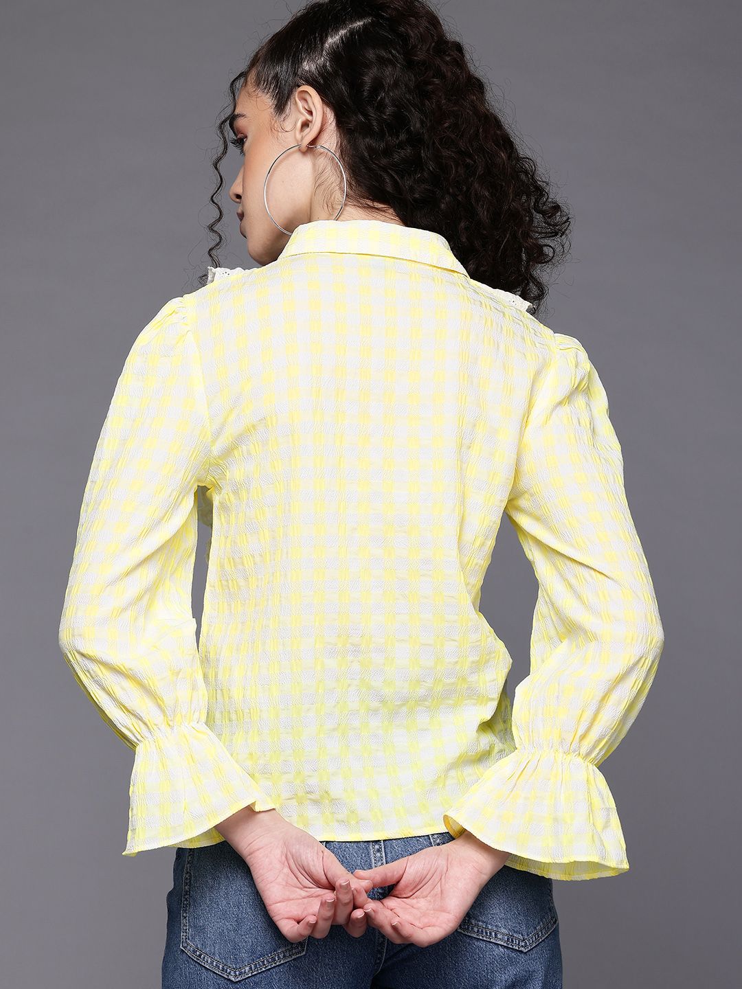 Freehand Women Regular Fit Textured Casual Long Shirt