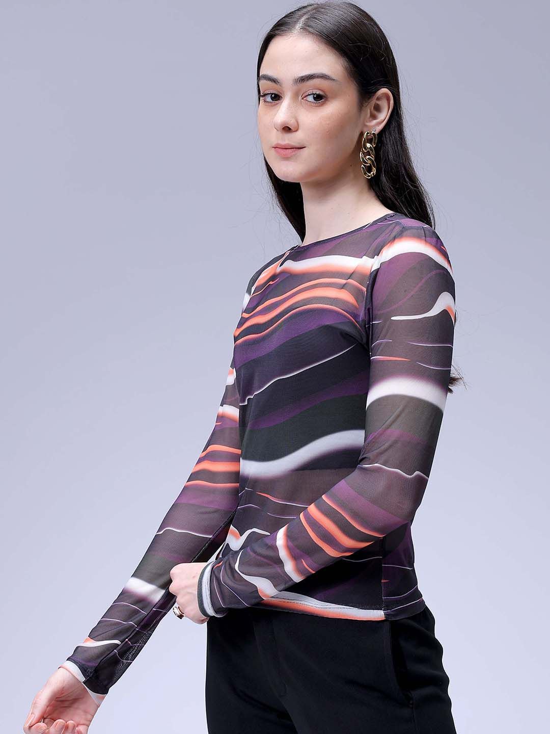 Women's Multicolor Regular Fit Party Wear Top