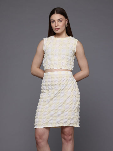 Freehand Women Fitted Textured Top & Skrit Co-ords Set