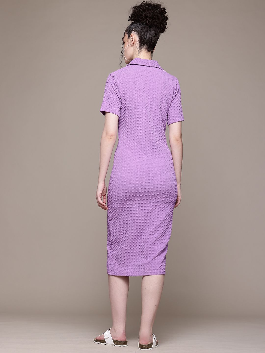 Freehand Women Fitted Textured Bodycon Dress