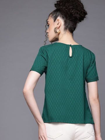 Women's Relaxed Fit Textured Ruched Top