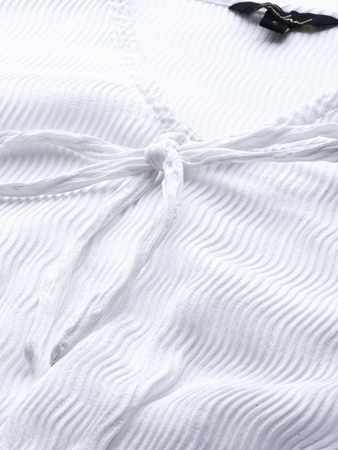 Women's Regular Fit Textured Cinched Waist Top