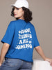 Freehand Women Regular Fit Typographic Oversized T-Shirt