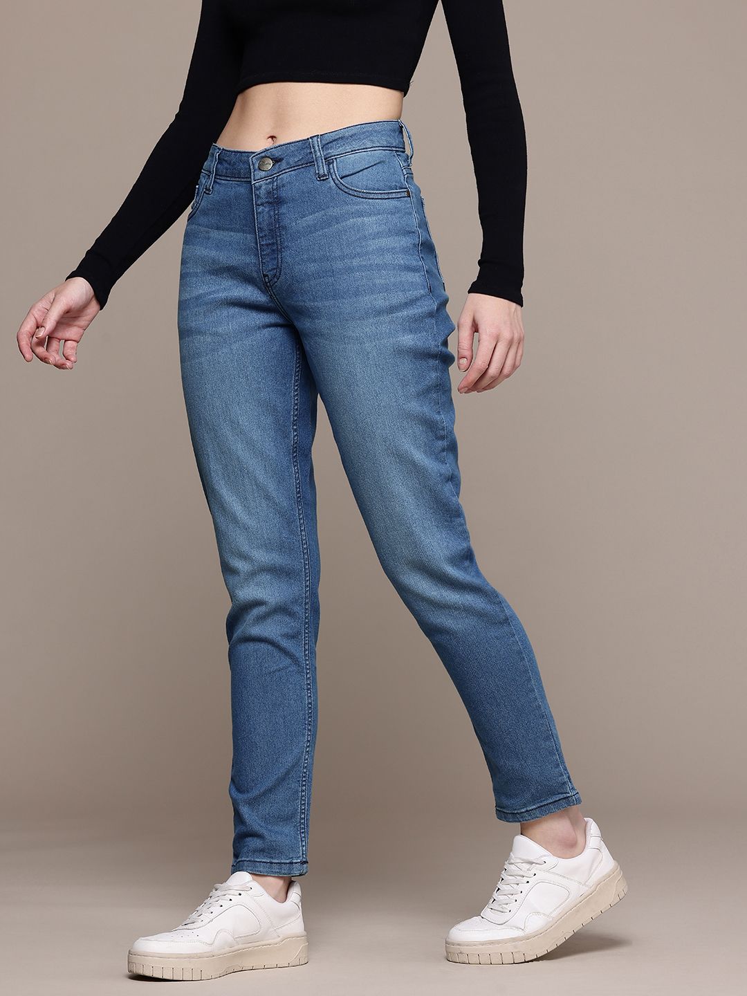 Women's Blue Slim Fit Casual Jeans