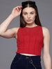 Women's Fitted Textured Crop Top