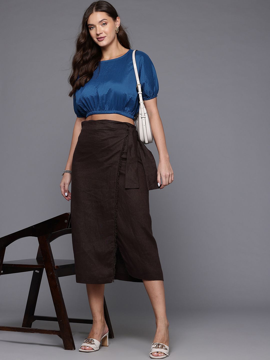 Women's Loose Fit Textured Crop Top