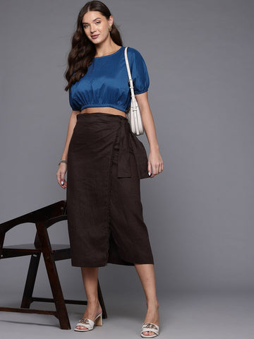 Women's Loose Fit Textured Crop Top