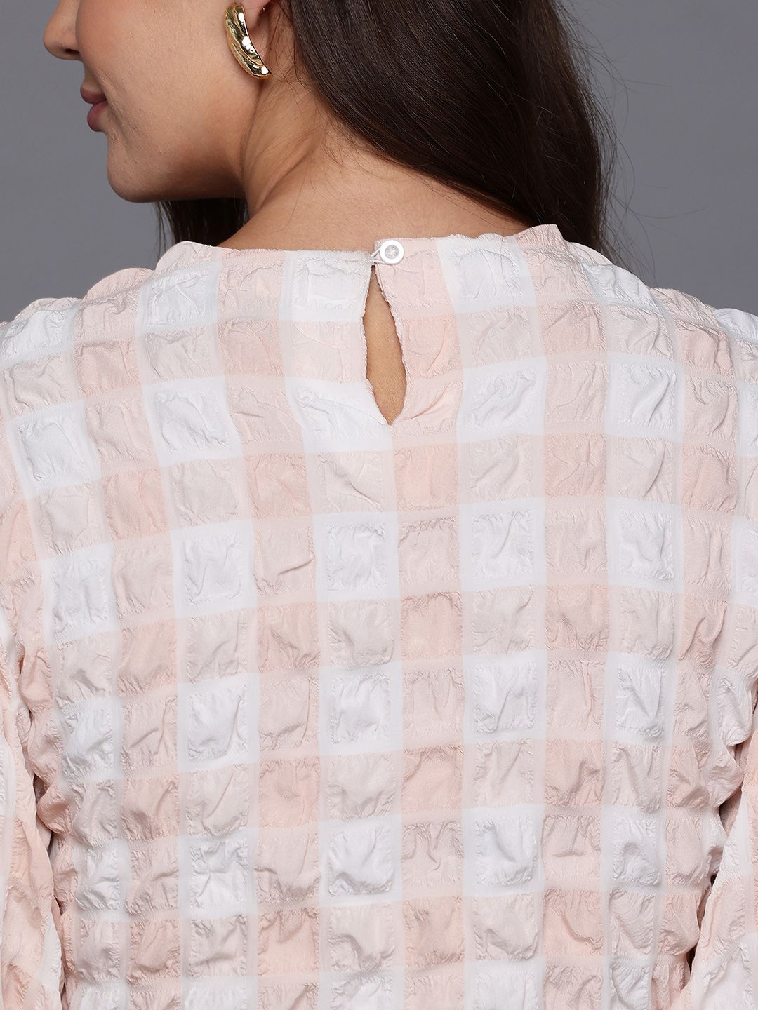 Freehand Peach Women's Fitted Textured Regular Top