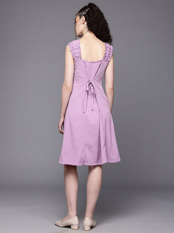 Freehand Women Flare Textured Button Down Dress