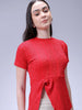 Women's Red Regular Fit Casual Top