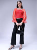 Women's Red Regular Fit Casual Top