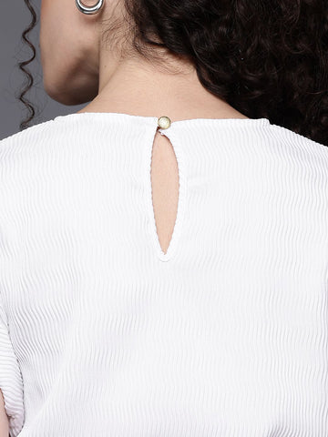 Women's Regular Fit  Textured Knotted Top