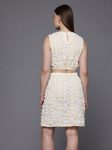 Freehand Women Fitted Textured Top & Skrit Co-ords Set