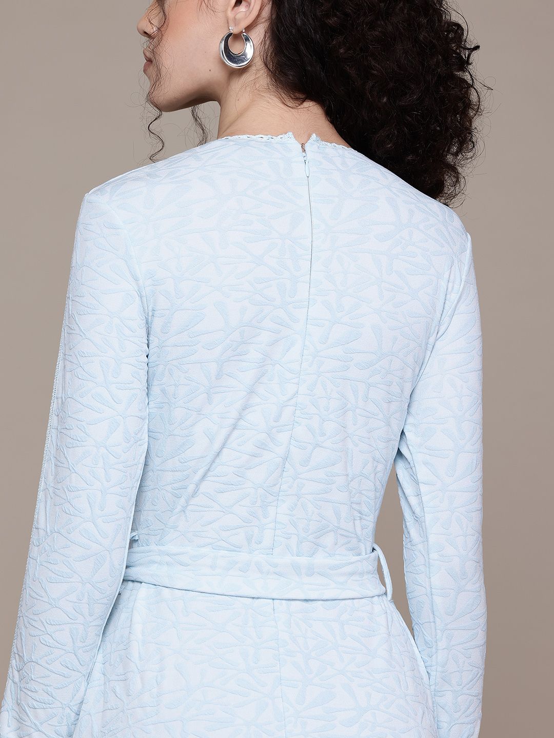 Freehand Women Regular Fit Textured Mini Dress