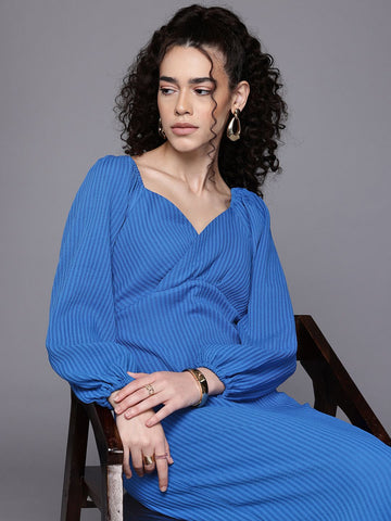 Freehand Women Fitted Textured Midi Dress