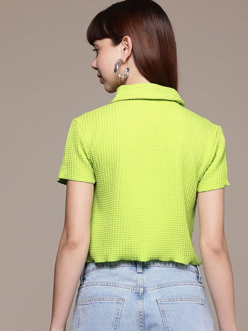 Freehand Women Regular Fit Textured Casual Shirt