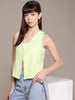 Women's Fitted Textured Cinched Waist Top