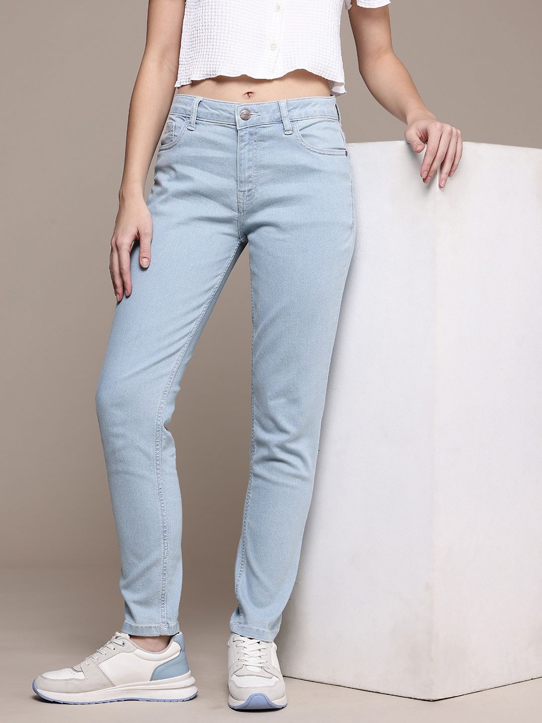 Women's Blue Slim Fit Vintage Jeans