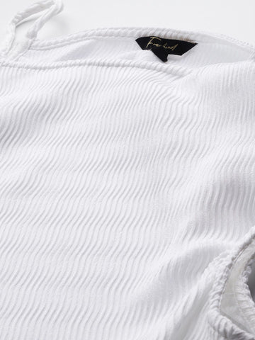 Women's Fitted Textured One Shoulder Top