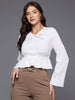 Women's Regular Fit Textured Cinched Waist Top