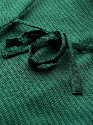 Freehand Women Flare Textured Button Down Dress