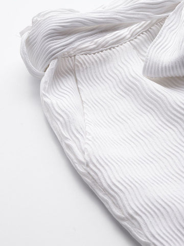 Women's White Regular Fit Casual Trousers