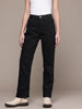Women's Black Straight Fit Casual Jeans