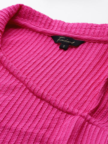 Women's Fitted Textured Asymmetric Top