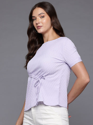 Women's Relaxed Fit Textured Ruched Top