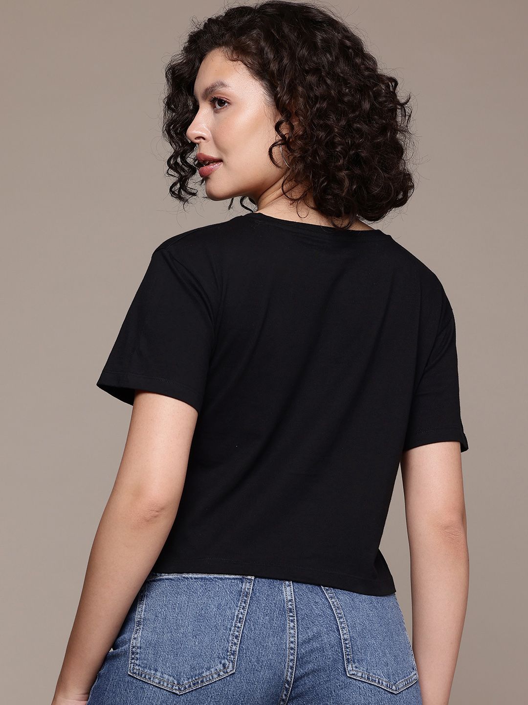 Freehand Women Relaxed Fit Solid T-Shirt