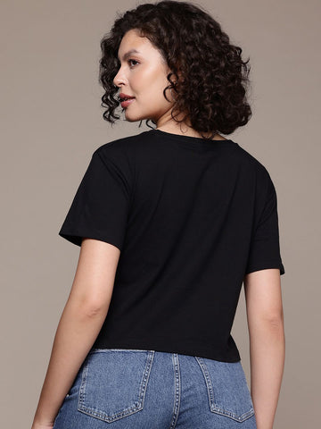 Freehand Women Relaxed Fit Solid T-Shirt