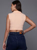 Freehand Peach Women's Fitted Textured Crop Top