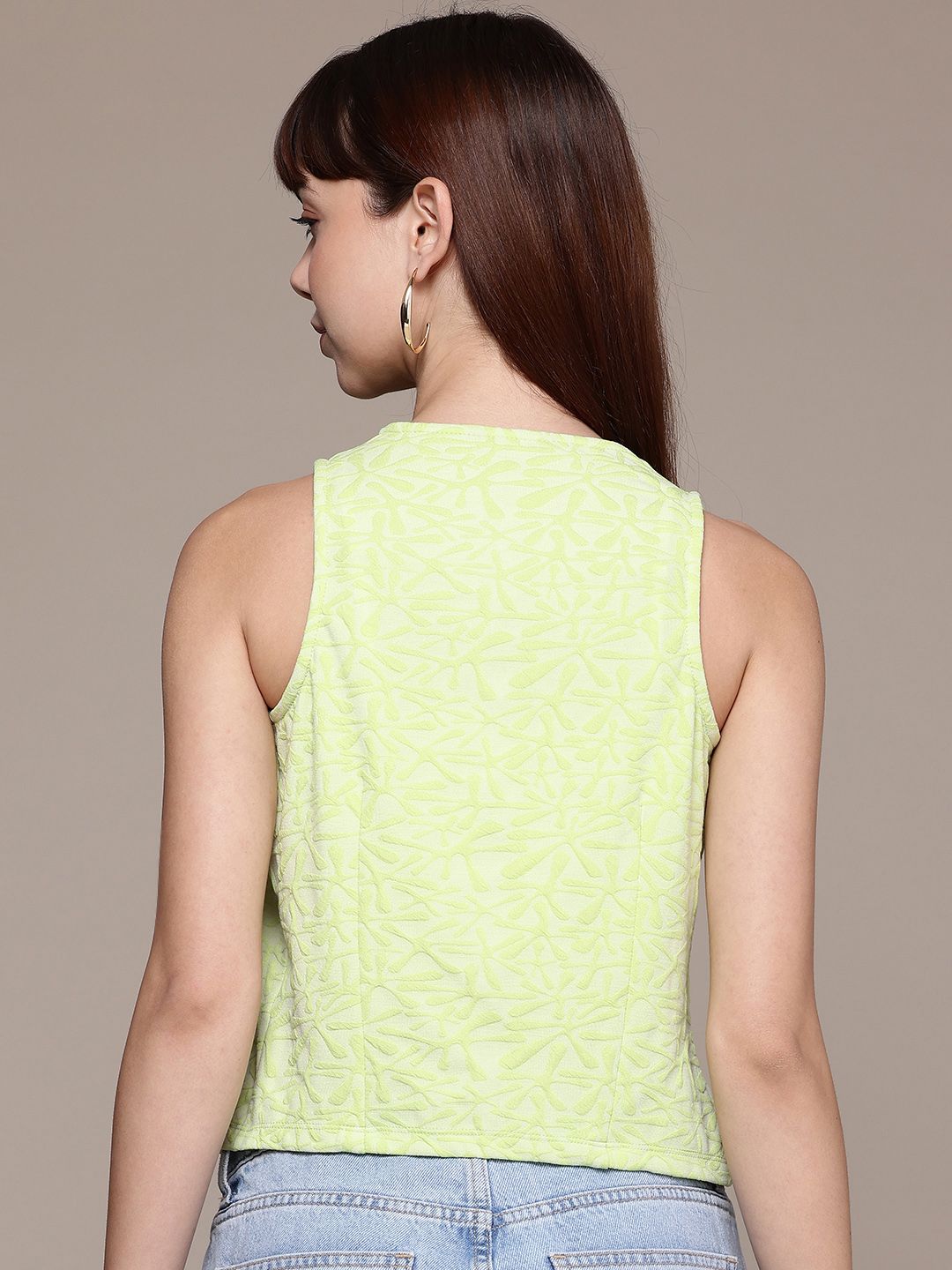 Women's Fitted Textured Cinched Waist Top