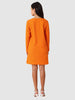 Women Regular Fit Orange Long Sleeves Dress