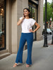 Women Blue Regular Fit Casual Trousers