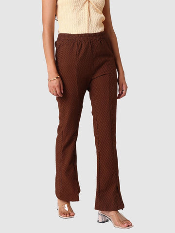 Women Brown Regular Fit Casual Trousers