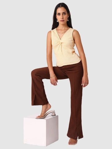 Women Brown Regular Fit Casual Trousers