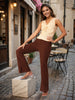Women Brown Regular Fit Casual Trousers