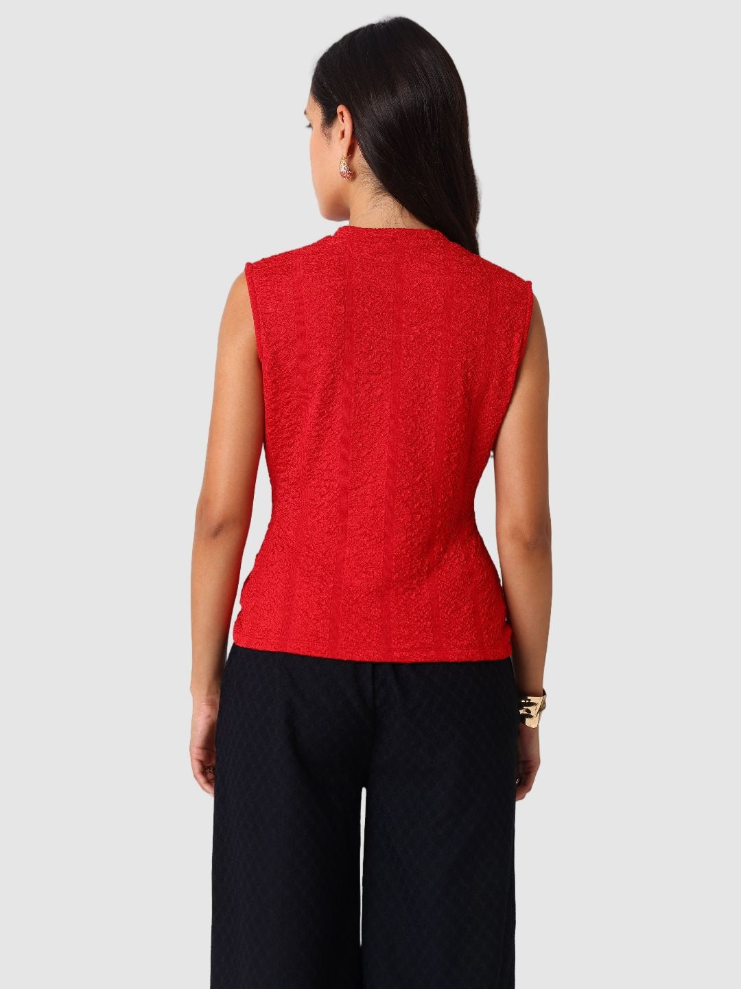 Women's Red Regular Fit Casual Top