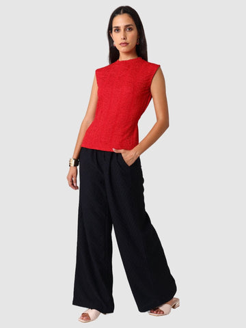 Women's Red Regular Fit Casual Top