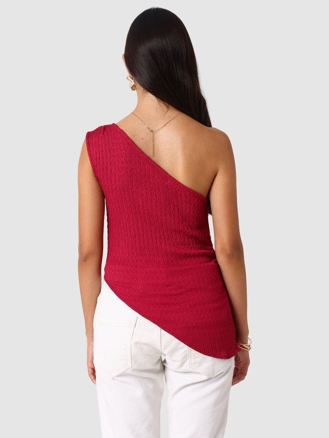 Women's Red Regular Fit Casual Top