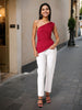 Women's Red Regular Fit Casual Top