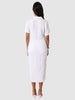 Women Regular Fit White Half Sleeves Dress