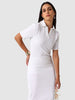 Women Regular Fit White Half Sleeves Dress