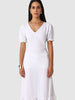 Women Regular Fit White Half Sleeves Dress