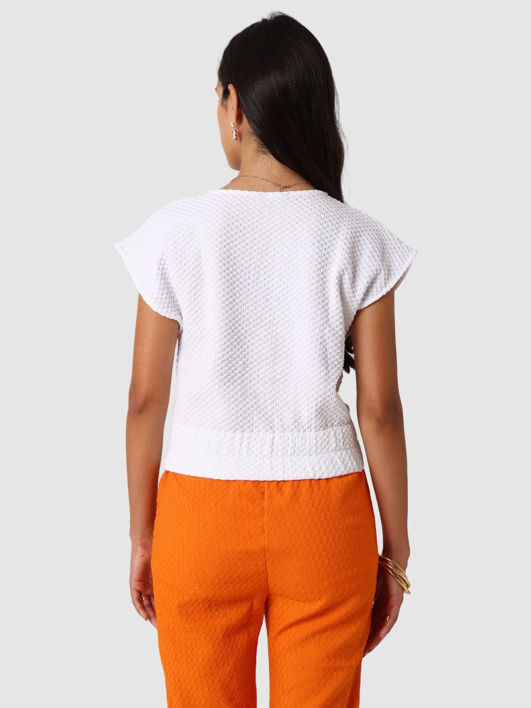 Women's White Regular Fit Casual Top