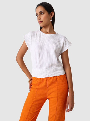 Women's White Regular Fit Casual Top