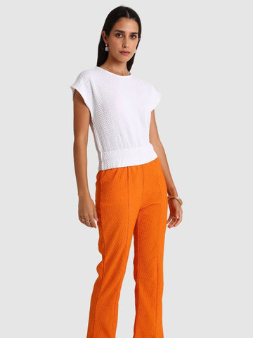 Women's White Regular Fit Casual Top